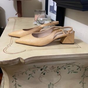 Franco Sarto Woven Straw Slingback Heel